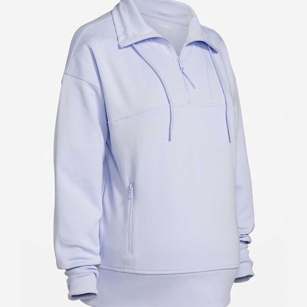 Old Navy Light Blue High Neck Half-Zip Pullover - Picture 2 of 3